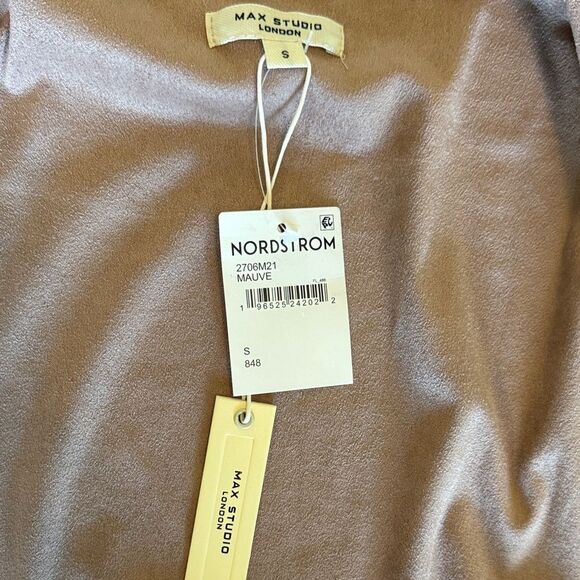 Max Studio London Faux Suede Women's Mauve Open Front Jacket size small - Picture 5 of 8